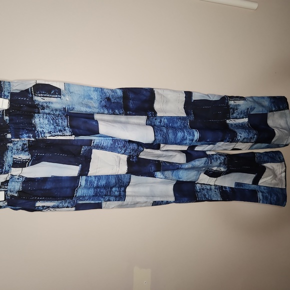 Women's Patchwork Print Street Wear Pants Size XL - Picture 3 of 8